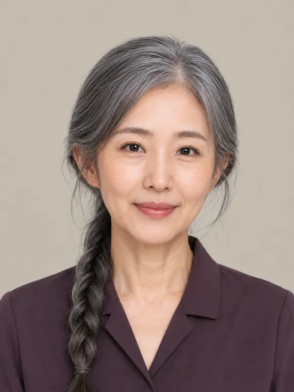 Adult-presenting fictional portrait for aipornimagetovideo.com: realistic elderly id portrait