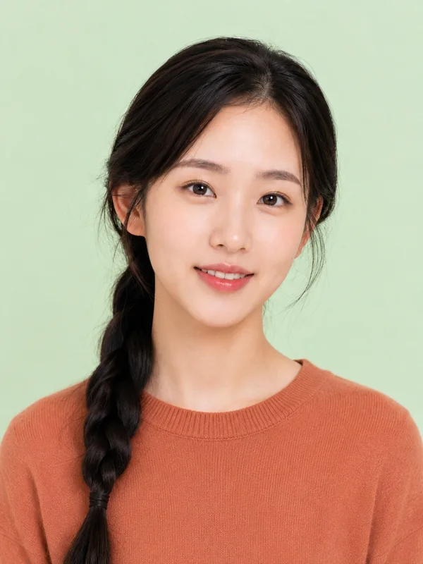Adult-presenting fictional portrait for aipornimagetovideo.com: japanese natural id portrait